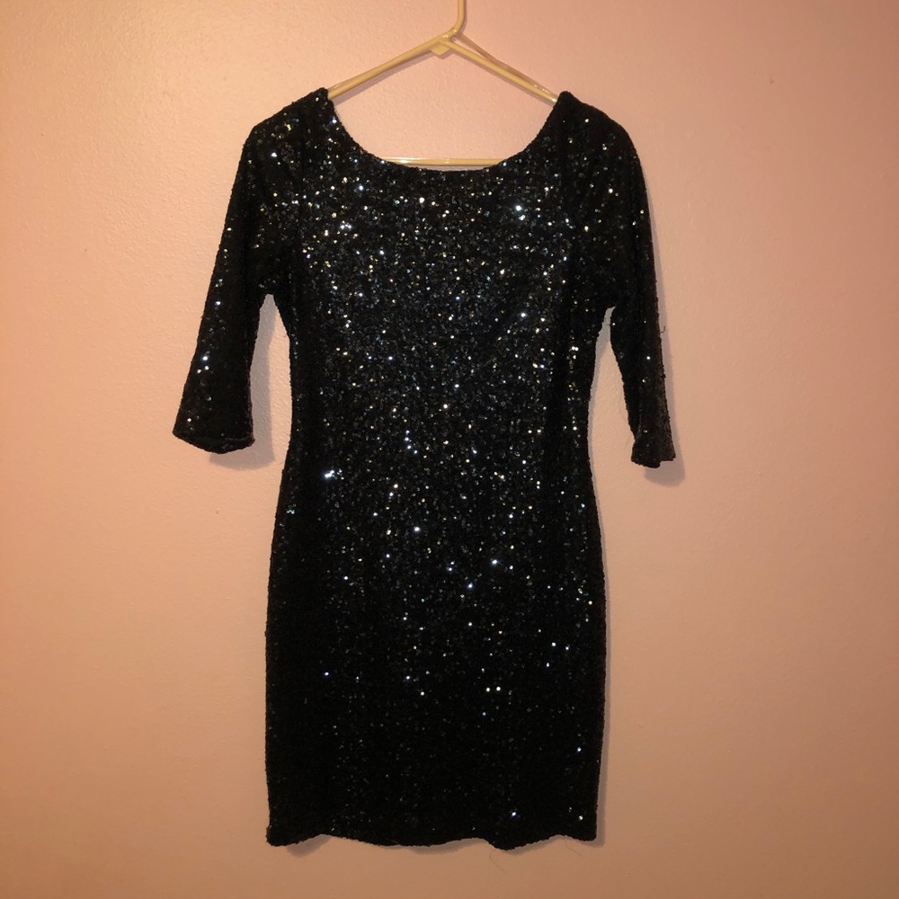 Black Sequin Dress
